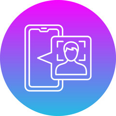 Face Scan Gradient Circle Line Inverted Icon