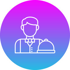 Waiter Gradient Circle Line Inverted Icon