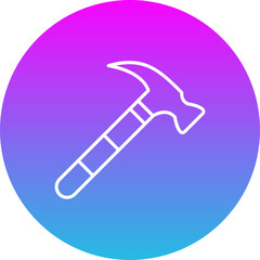 Hammer Gradient Circle Line Inverted Icon