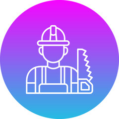 Carpenter Gradient Circle Line Inverted Icon