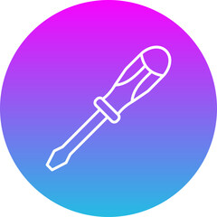 Screwdriver Gradient Circle Line Inverted Icon