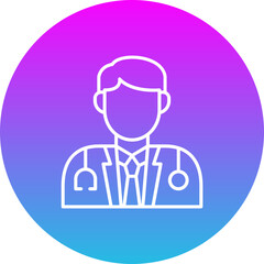 Doctor Gradient Circle Line Inverted Icon