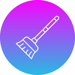 Broom Gradient Circle Line Inverted Icon