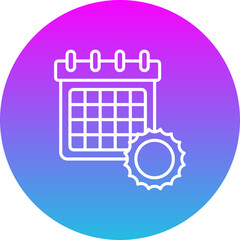 Calendar Gradient Circle Line Inverted Icon