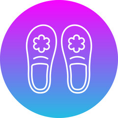 Slippers Gradient Circle Line Inverted Icon