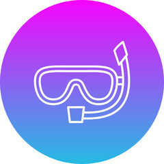 Snorkel Gradient Circle Line Inverted Icon