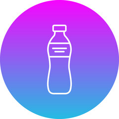 Water Bottle Gradient Circle Line Inverted Icon