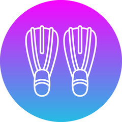 Fins Gradient Circle Line Inverted Icon