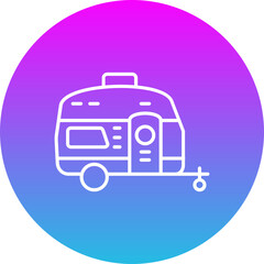 Caravan Gradient Circle Line Inverted Icon