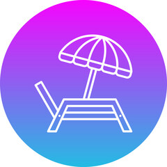 Lounger Gradient Circle Line Inverted Icon