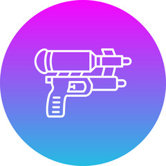 Water Gun Gradient Circle Line Inverted Icon