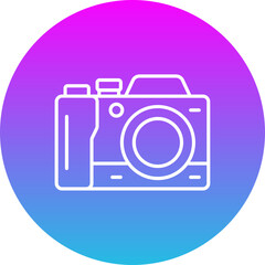 Photo Camera Gradient Circle Line Inverted Icon