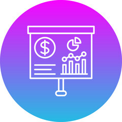 Presentation Gradient Circle Line Inverted Icon