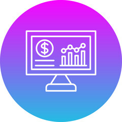 Analytics Gradient Circle Line Inverted Icon
