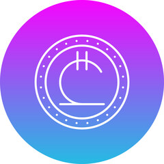 Obraz premium Lari Gradient Circle Line Inverted Icon