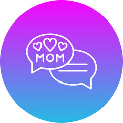 Bubble Speech Gradient Circle Line Inverted Icon