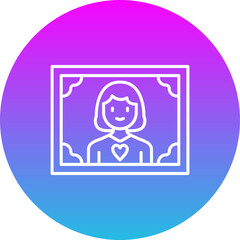 Picture Gradient Circle Line Inverted Icon