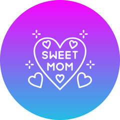 Heart Gradient Circle Line Inverted Icon