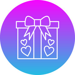 Giftbox Gradient Circle Line Inverted Icon