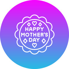 Mothers Day Gradient Circle Line Inverted Icon