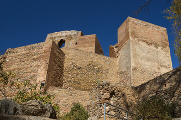 Fototapeta na wymiar Antigua muralla del Castillo de Gibralfaro en Málaga
