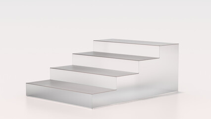 Product background stairs podium or 3d glass stairs display background, Crystal Pedestal platform. Clear glass product Ranking background, presentation, and model stand stage.