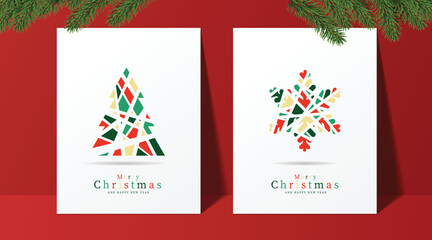 Naklejka na ściany i meble greeting cards for Christmas and New Year background.
