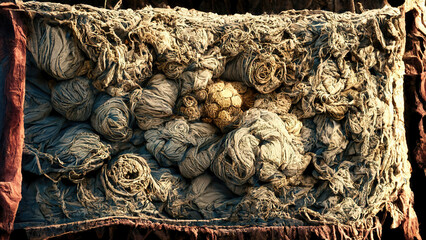 abstract old aged fabric, 3d render, 3d illustration