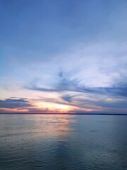 Sunset over amazon river
