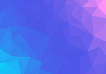 Abstract low polygonal blue and pink gradient mosaic pattern background and texture