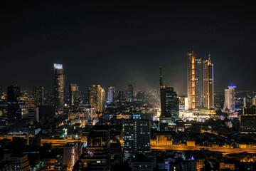 Plakat city skyline at night