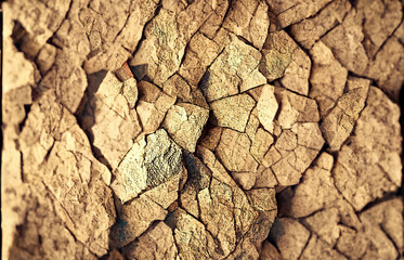 Fototapeta premium dried rock surface, climate change, dried soil, abstract background, 3d render, 3d illustration