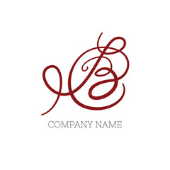 Handwriting B logo icon design template elements