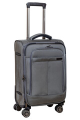 gray suitcase isolated on white background