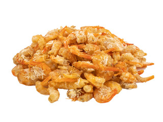 Small dried shrimp isolated on a white background