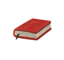 An isometric book of magic spells for a computer game. An icon of a fairy tale in a cartoon style. An icon of a fairy tale in a cartoon style. A thick book with cartoon textures by hand.