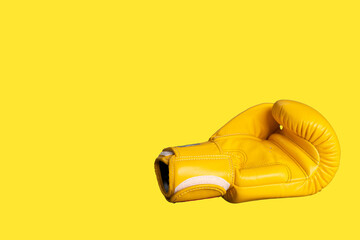 yellow boxing gloves isolated background.