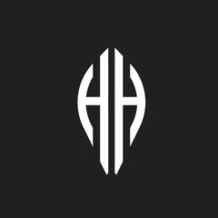 HH initial letters looping linked round elegant logo white