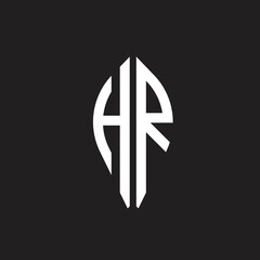 HR or H R letter alphabet logo design in vector format.
