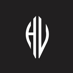 Alphabet HV illustration monogram vector logo template in round shape

