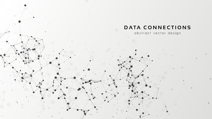 Abstract mesh vector background. Futuristic technology style card. Lines, point, planes in 3d space.