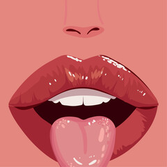 female mouth and tongue