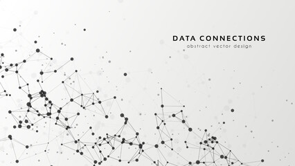 Abstract mesh vector background. Futuristic technology style card. Lines, point, planes in 3d space.