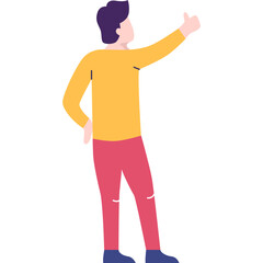 Man gesturing thumbs up vector icon isolated