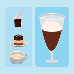 international coffee day icons set