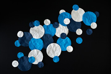 Navy, Blue & White paper dots