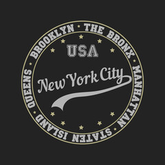 T shirt typography graphic New York city
