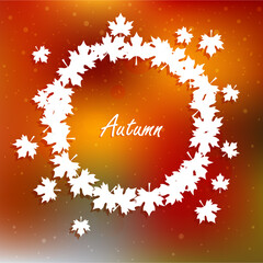 Autumn Background. Card on autumn leaves.