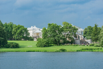 Big Pond in Tsarskoe Selo. Saint Petersburg.