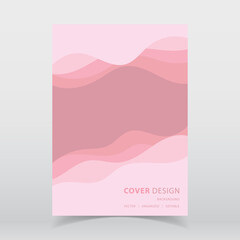 Abstract paper cut style soft pink color vector background with editable elements for poster, flyer, and web designs